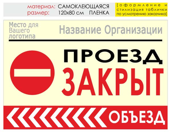 Информационный щит "объезд слева" (пленка, 120х90 см) t12 - Охрана труда на строительных площадках - Информационные щиты - магазин "Охрана труда и Техника безопасности"